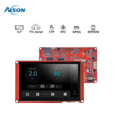 4.3 Zoll Nextion Intelligentes HMI-Display 480x272 Berührungsbildschirmmodul 300 cd/m2